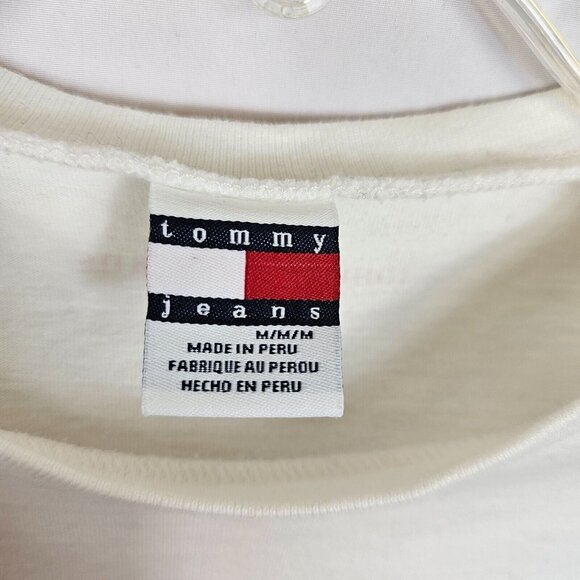 Tommy Girl Jeans Women's White Blue Top Shirt M Y2K Corset Punk Skater Rocker - Picture 2 of 16